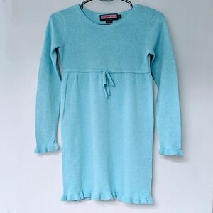 Vineyard Vines Light Blue Long-Sleeve Kids Cotton Dress for Age 7-8 girls dress